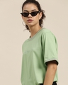 Shop Women's Green Typographic Oversized Fit T Shirt-Design