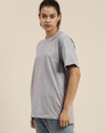 Shop Women's Grey Melange Oversized Fit T Shirt-Front