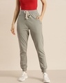 Shop Women's Grey Solid Joggers-Front