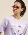 Shop Women's Lavender Typographic Oversized Fit T Shirt-Design