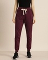 Shop Women's Maroon Solid Joggers-Front