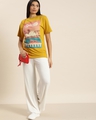 Shop Women's Mustard Graphic Oversized Fit T Shirt