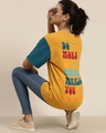 Shop Women's Mustard Typographic Oversized Fit T Shirt