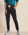 Shop Women's Navy Solid Joggers-Front