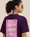 Shop Women's Purple Typographic Oversized Fit T Shirt-Design