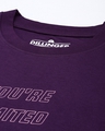 Shop Women's Purple Typographic Oversized Fit T Shirt-Full