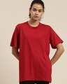 Shop Women's Red Oversized Fit T Shirt-Front