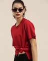 Shop Women's Red Oversized Fit T Shirt-Design