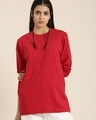 Shop Women's Red Oversized T Shirt-Front