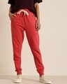 Shop Women's Red Solid Joggers-Front