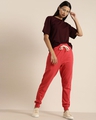 Shop Women's Red Solid Joggers