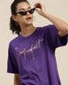 Shop Women's Violet Typographic Oversized Fit T Shirt-Design