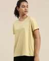 Shop Women's Yellow Boxy Oversized Fit T Shirt-Front