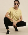 Shop Women's Yellow Boxy Oversized Fit T Shirt