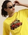 Shop Women's Yellow Graphic Oversized Fit T Shirt-Design