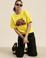 Shop Women's Yellow Graphic Oversized Fit T Shirt