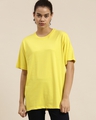 Shop Women's Yellow Oversized Fit T Shirt-Front