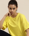 Shop Women's Yellow Oversized Fit T Shirt-Design