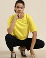 Shop Women's Yellow Oversized Fit T Shirt