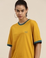 Shop Women's Yellow Typographic Oversized Fit T Shirt-Design