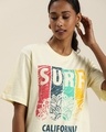 Shop Women's Yellow Typography Oversized T-shirt-Design