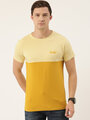 Shop Yellow Colour Block T Shirt-Front