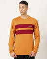 Shop Men's Yellow Colourblocked T-shirt-Front