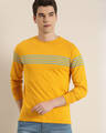 Shop Men's Yellow Striped T-shirt-Front