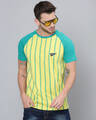 Shop Men's Yellow Striped T-shirt-Front