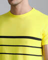 Shop Men's Yellow Striped Slim Fit T-shirt-Full