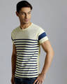 Shop Men's Yellow Striped Slim Fit T-shirt-Design