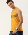 Shop Men's Yellow & Black Striped Tank Top-Design