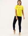 Shop Women's Yellow Typography T-shirt