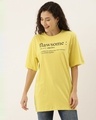 Shop Women's Yellow Typography T-shirt-Front