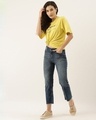 Shop Women's Yellow Typography T-shirt