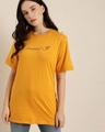 Shop Women's Yellow Typography T-shirt-Front