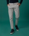 Shop Dim Grey Slim Fit Cotton Chino Pants-Front