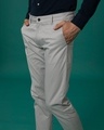 Shop Dim Grey Slim Fit Cotton Chino Pants-Design