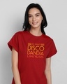 Shop Disco Dandiya Boyfriend T-Shirt Bold Red-Front
