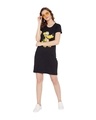 Shop Mickey Mouse Family Round Neck Short Sleeves Graphic Print   Black