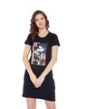 Shop Mickey Mouse Family Round Neck Short Sleeves Graphic Print   Black-Front