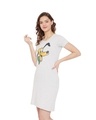 Shop Mickey Mouse Family Round Neck Short Sleeves Graphic Print   Grey-Full