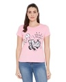 Shop Disney By  Mickey Mouse Family Round Neck Short Sleeves Graphic Print T Shirt   Pink-Front