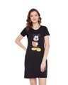 Shop Mickey Mouse Round Neck Short Sleeves Graphic Print Sleep Shirts   Black-Front