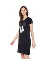 Shop Mickey Mouse Round Neck Short Sleeves Graphic Print Sleep Shirts   Black-Full