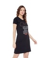Shop Mickey Mouse Round Neck Short Sleeves Graphic Print Sleep Shirts   Black-Design