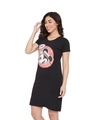 Shop Mickey Mouse  Round Neck Short Sleeves Graphic Print Sleep Shirts   Black-Full