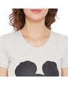 Shop Mickey Mouse Round Neck Short Sleeves Graphic Print Sleep Shirts   Grey
