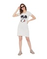 Shop Mickey Mouse Round Neck Short Sleeves Graphic Print Sleep Shirts   Grey