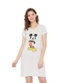 Shop Mickey Mouse  Round Neck Short Sleeves Graphic Print Sleep Shirts   Grey-Front